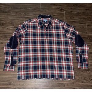 Castaway Shirt Mens XL Red Plaid Cotton Flannel Long Sleeve Button Up Casual